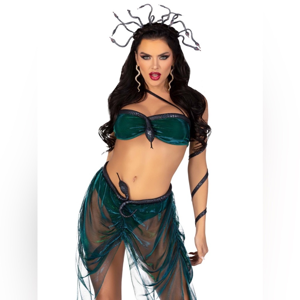 Seductive Sexy Green Medusa Snake Costume Cosplay Set
